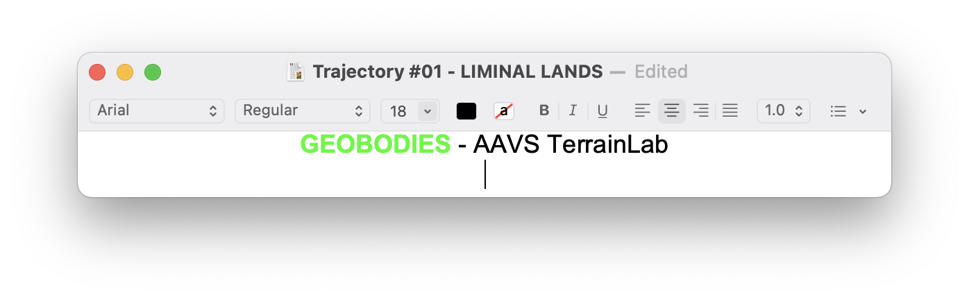 GEOBODIES - AAVS TerrainLab